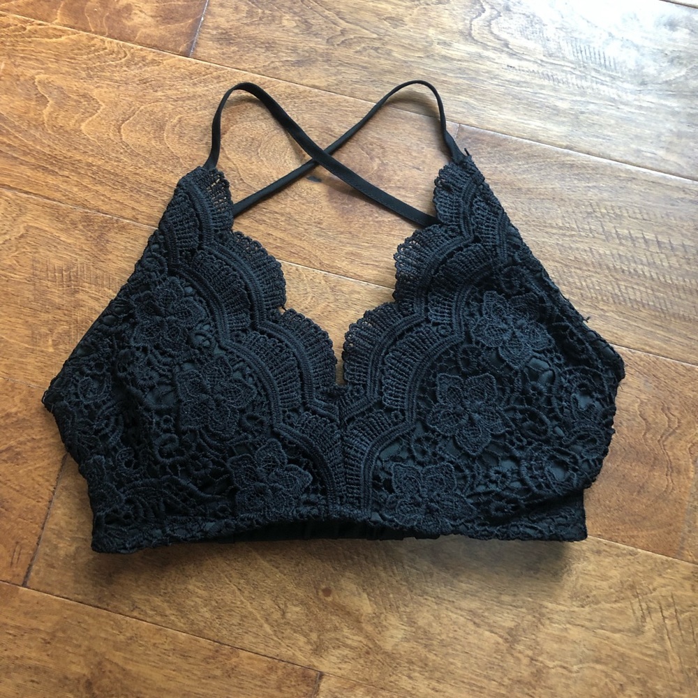 Black lace Crop top or Bralette